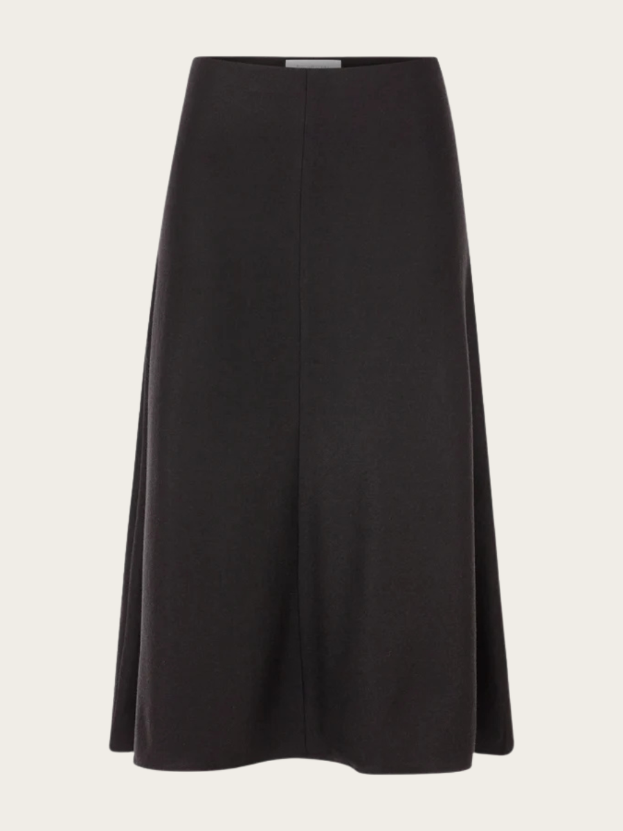 WOOL JERSEY SKIRT, CHOCOLATE BROWN