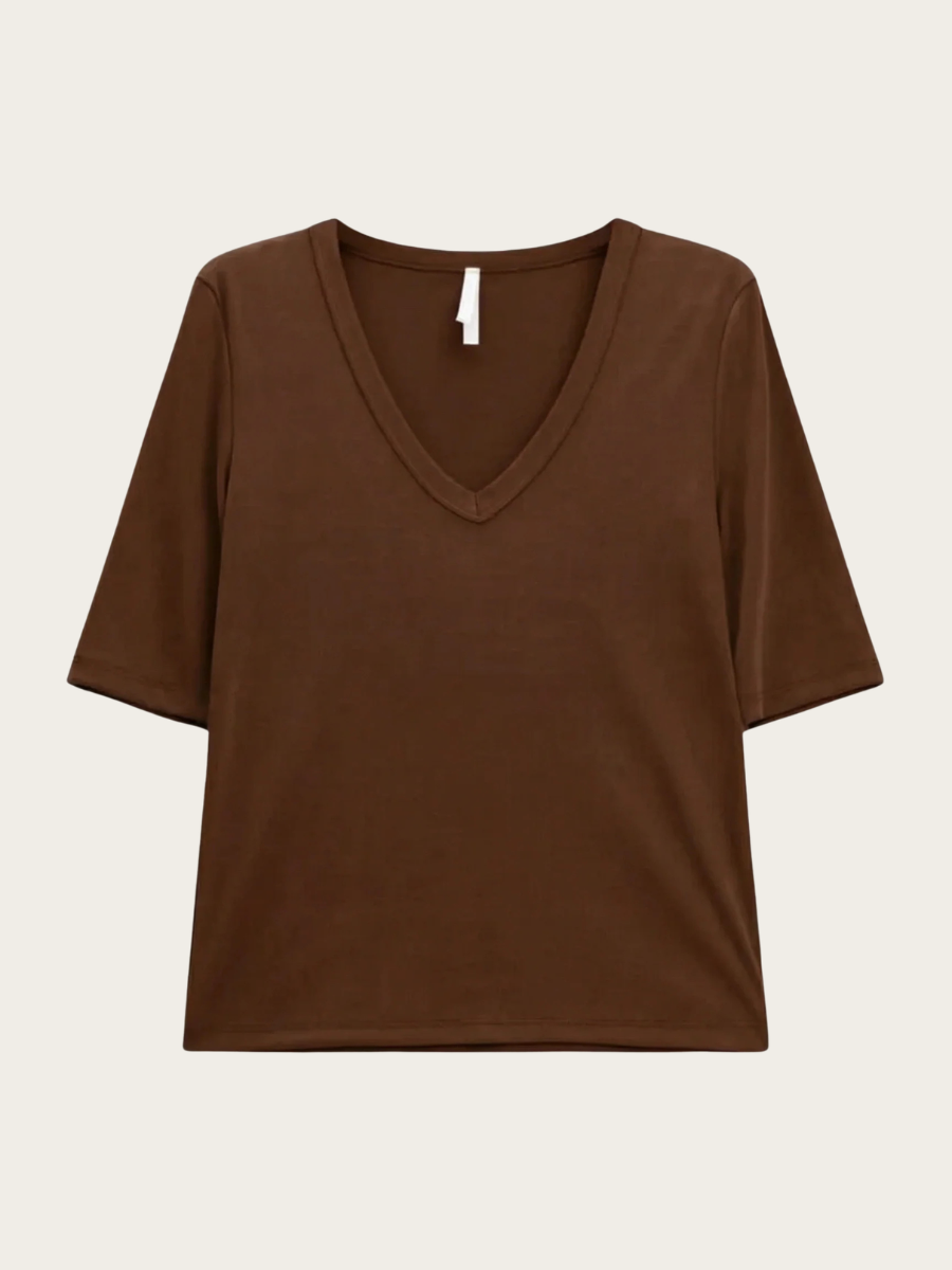 V-NECK T-SHIRT, FONDENTE