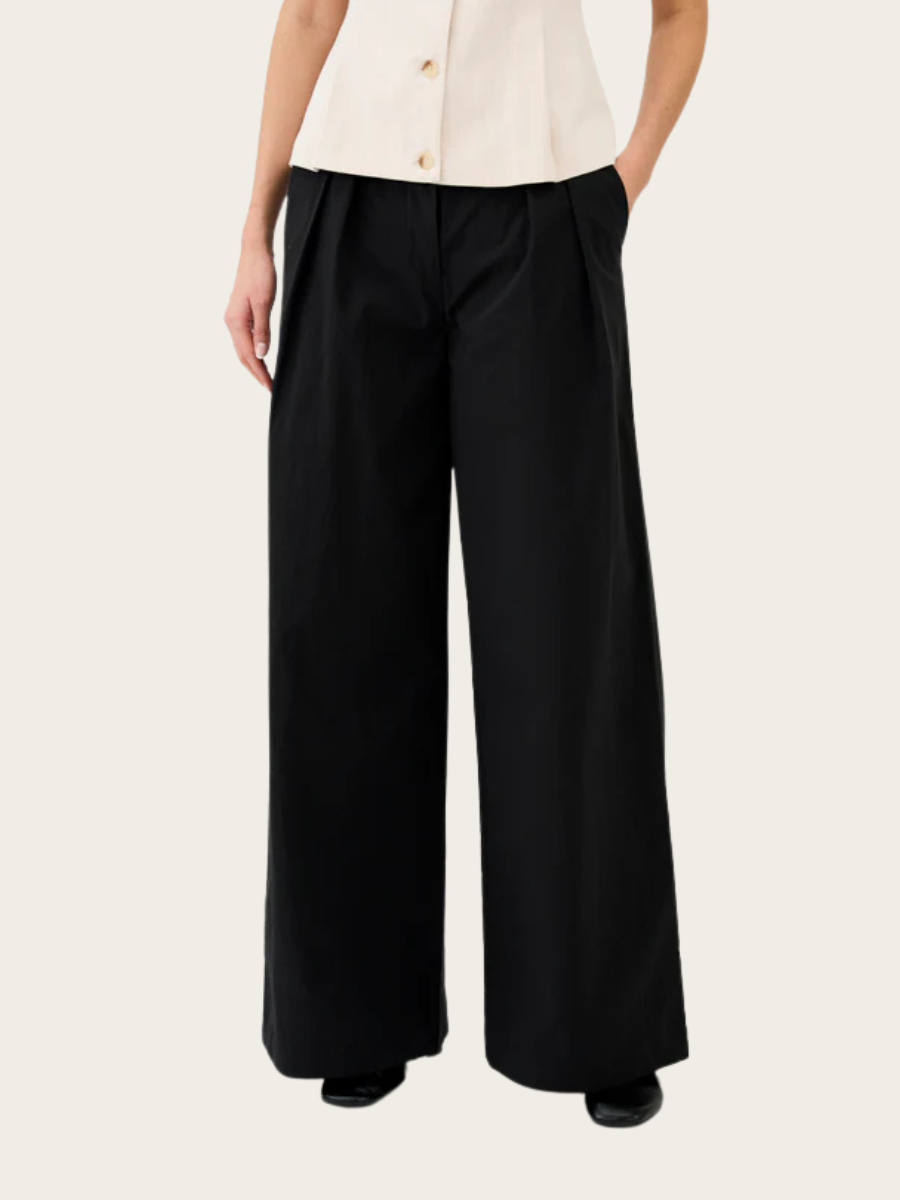 ALLIE FRENCH WIDE PANT, BLACK