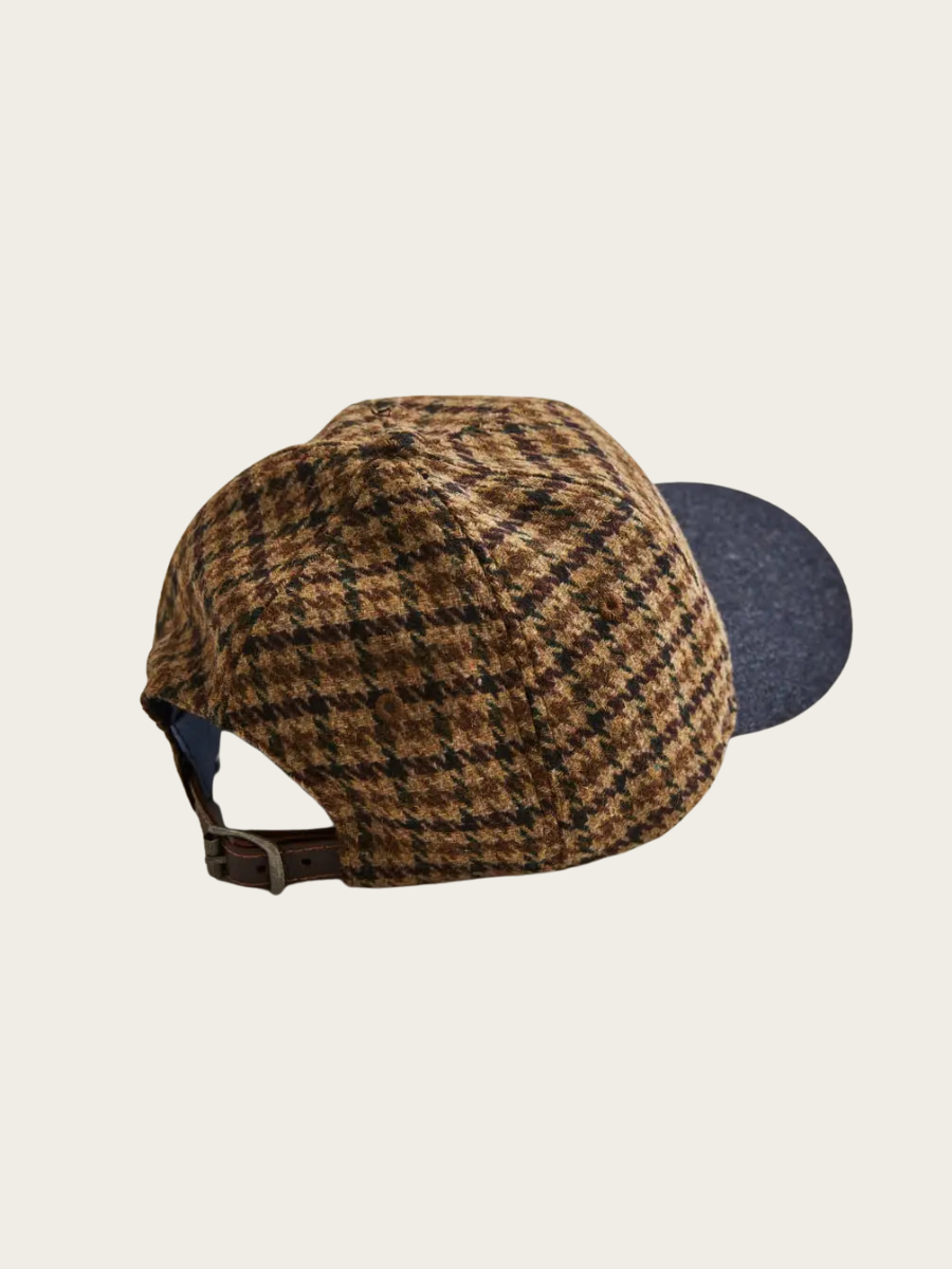 DIGBY CHECK CAP, DEEP BROWN