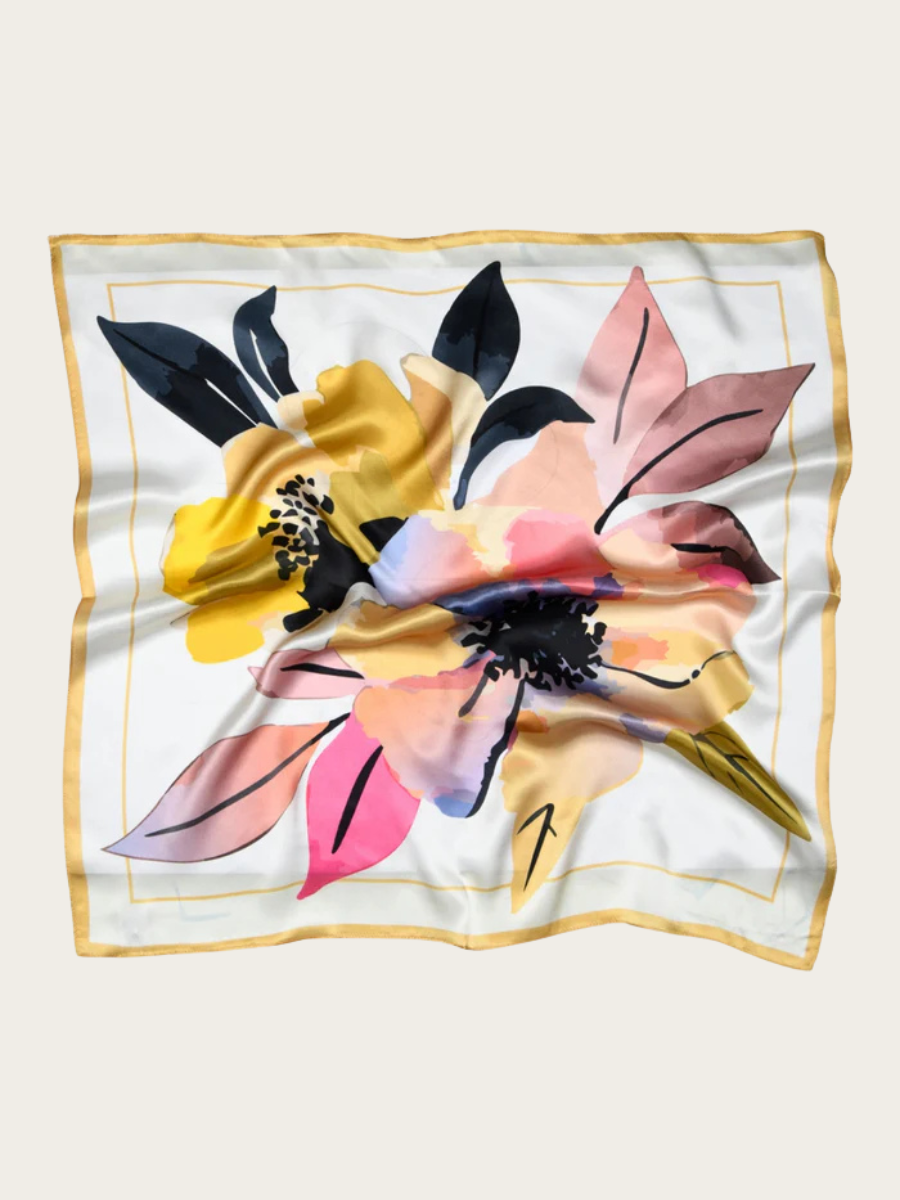 RAELYN SILK SCARF, CREAM