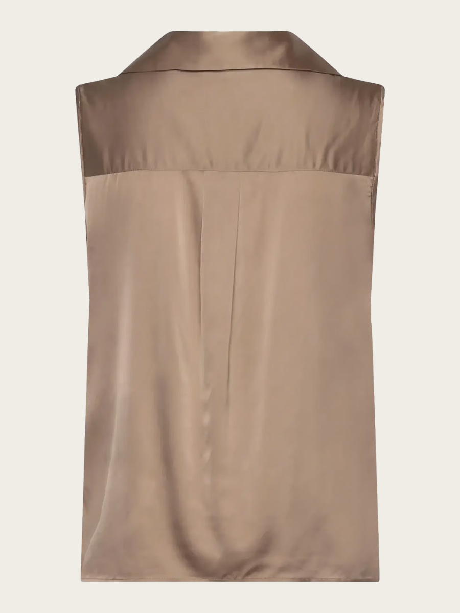 PENELOPE SILK BLEND TOP, MOCHA MERINGUE