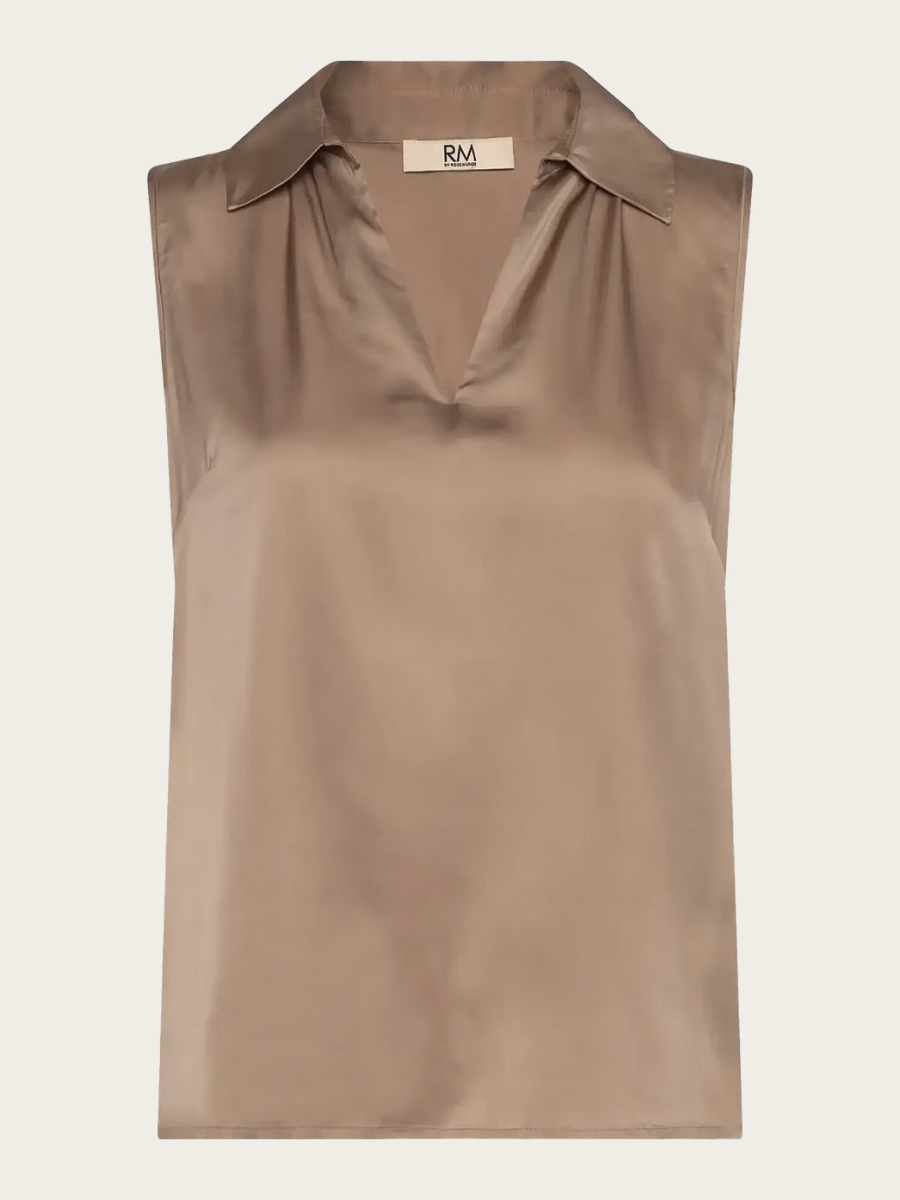 PENELOPE SILK BLEND TOP, MOCHA MERINGUE
