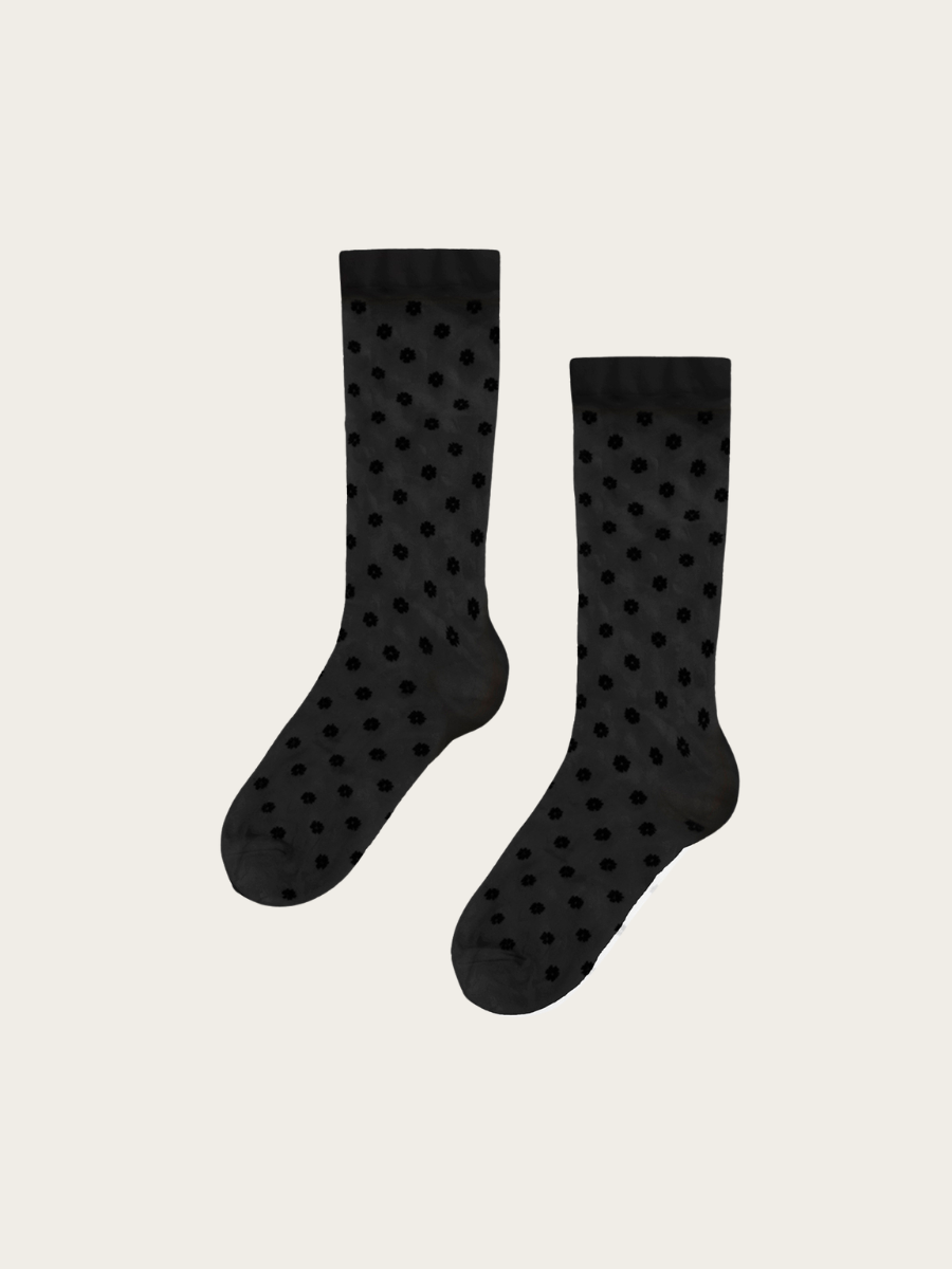 DAISY SOCKS, BLACK/BLACK
