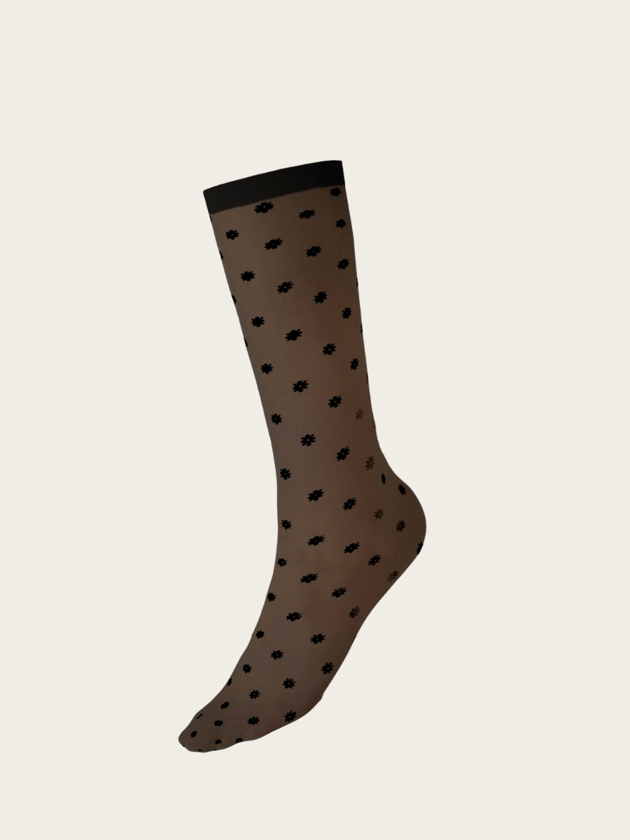 DAISY SOCKS, BLACK/BLACK