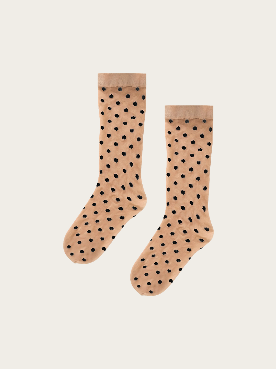 DAISY SOCKS, FAIRLY LIGHT/BLACK