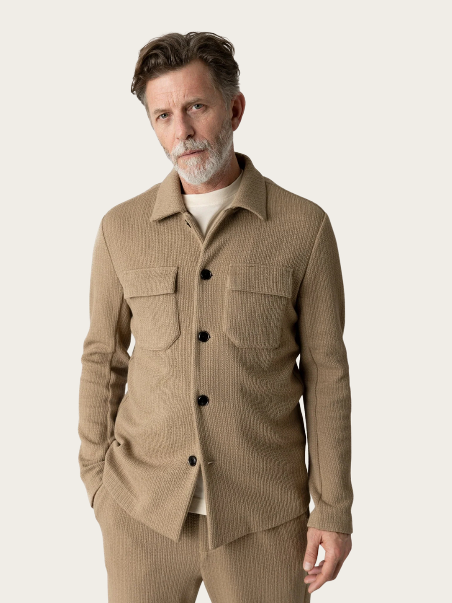 AUSTIN KNIT OVERSHIRT, DUNE