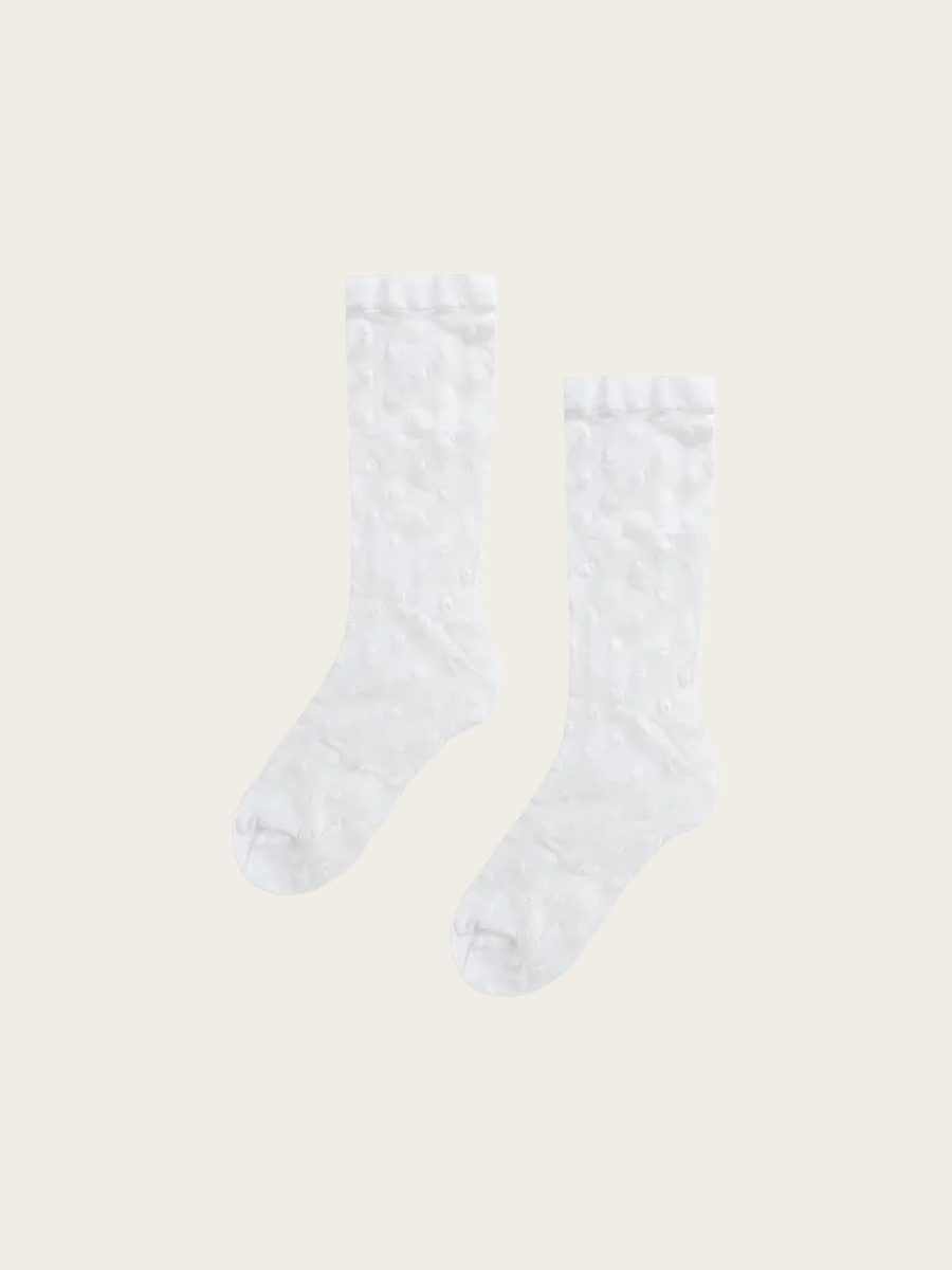 DAISY SOCKS, WHITE/WHITE