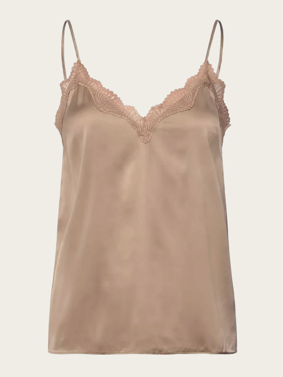 PENELOPE SILK BLEND SL CAMISOLE, MOCHA MERINGUE