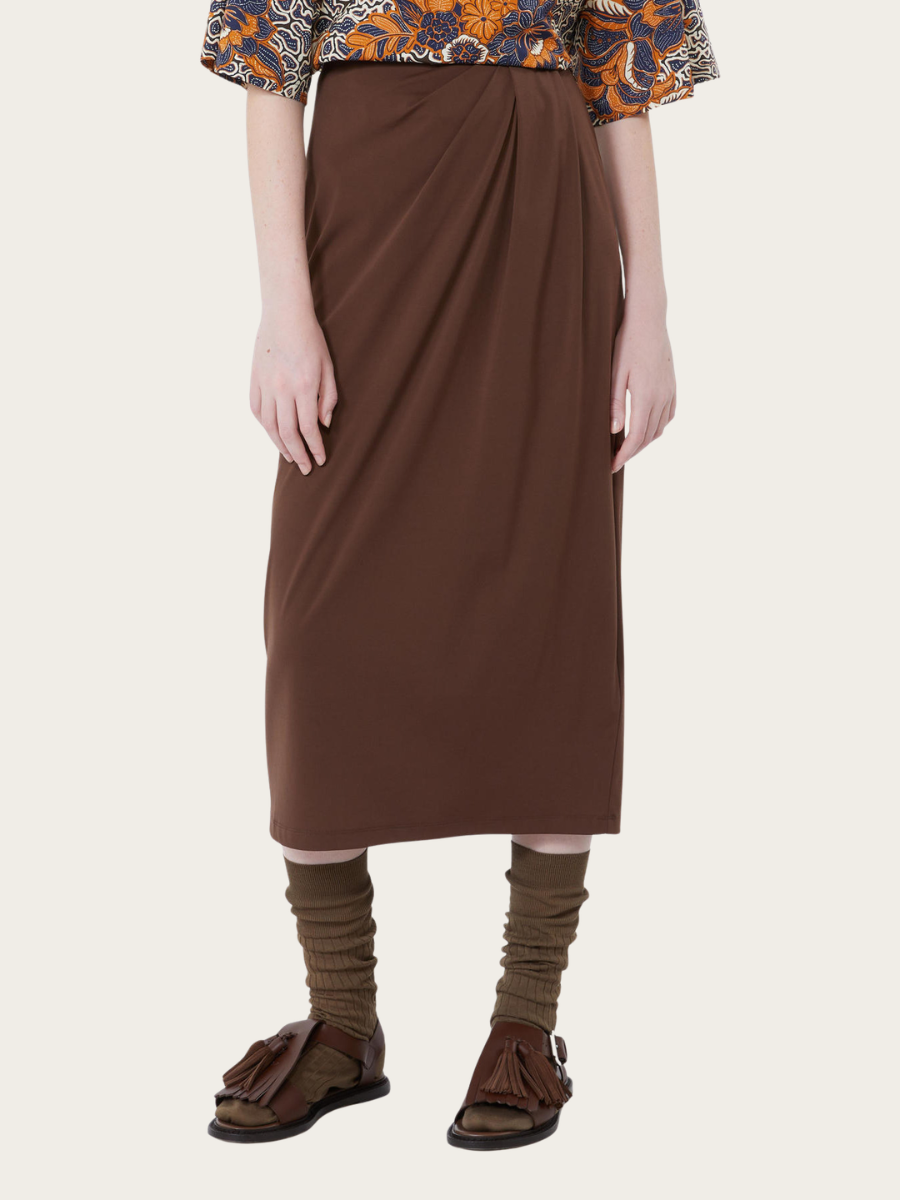 LAPPOL JERSEY SKIRT, CHOCOLATE