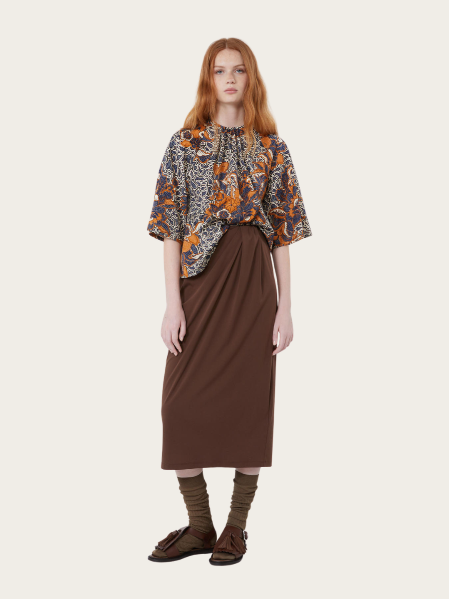 LAPPOL JERSEY SKIRT, CHOCOLATE