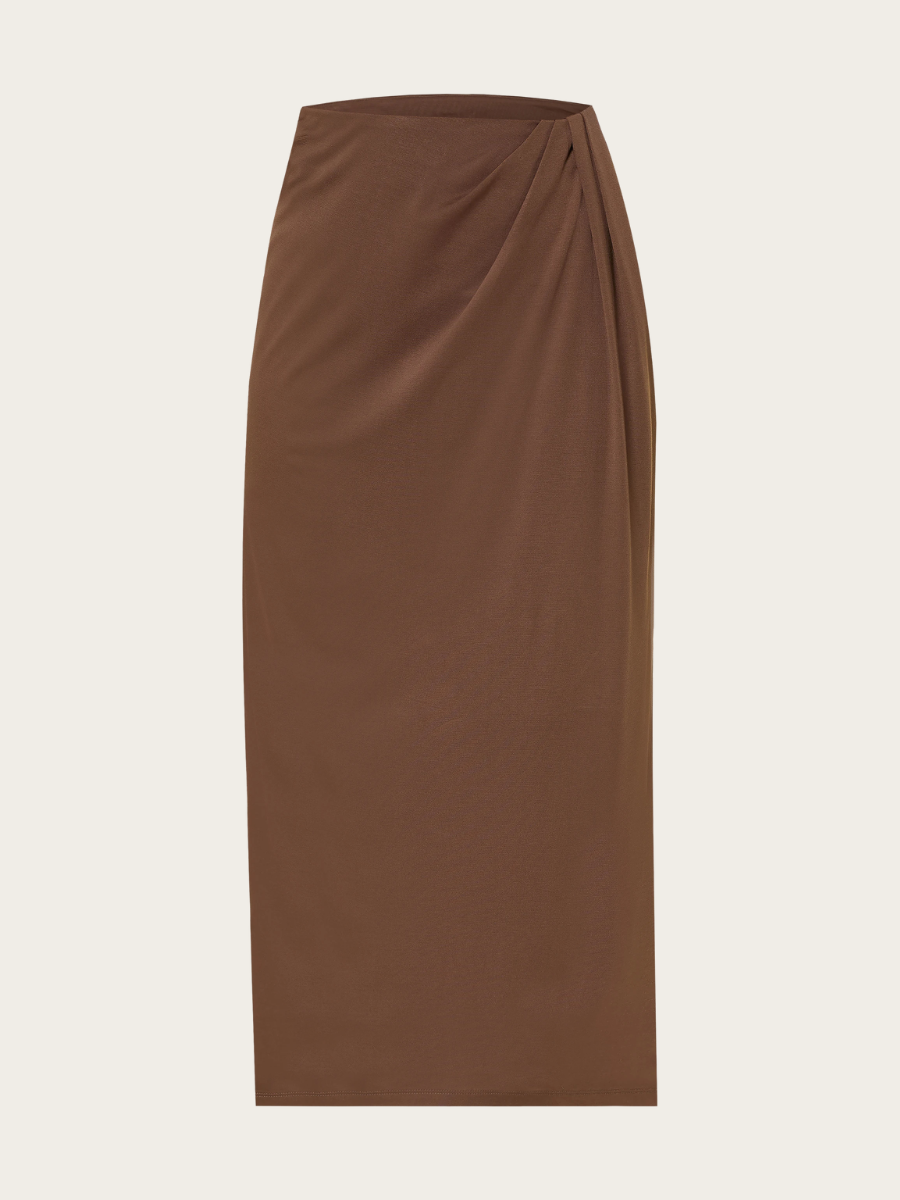 LAPPOL JERSEY SKIRT, CHOCOLATE