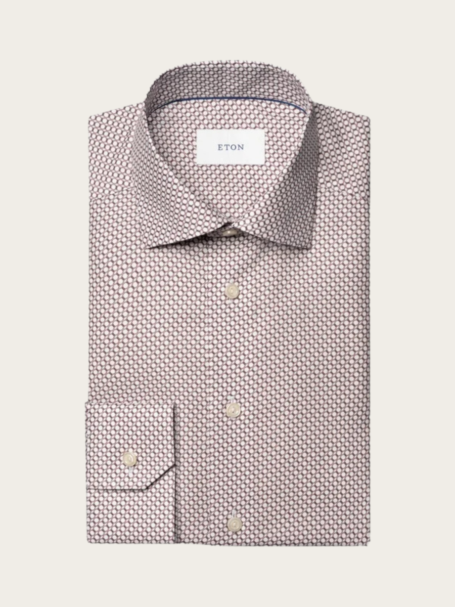 GEOMETRIC TWILL SHIRT, COMTEMP, RED