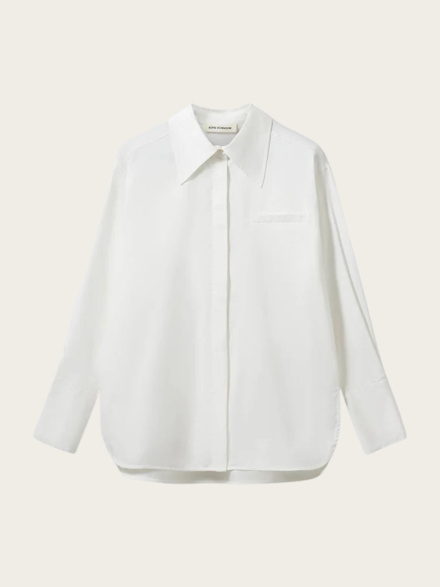 PERLA POPLIN SHIRT, OFF WHITE