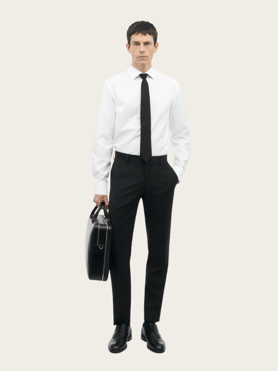 ADLEY C CUTAWAY SHIRT, PURE WHITE