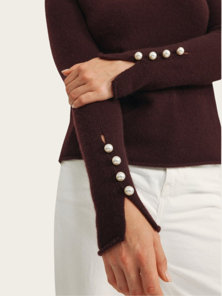 ABBELONE SIGNATURE BLOUSE, DARK PLUM
