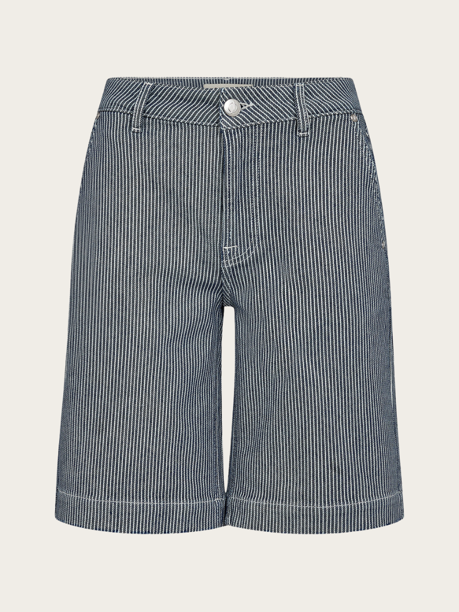 GILLY FRENCH SHORTS BLUE OCEAN STRIPE, DENIM BLUE