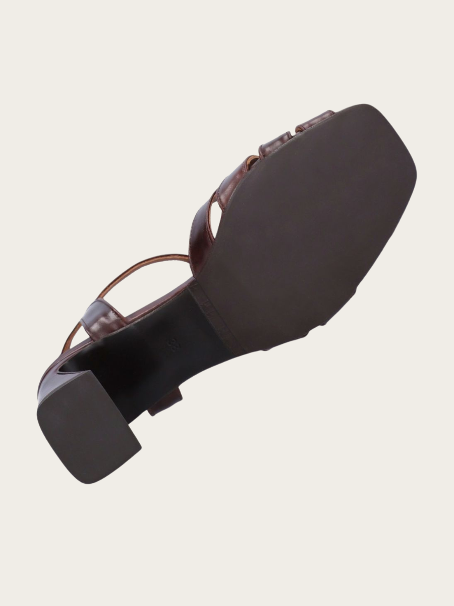 T.MORO SANDALS W/HEEL, ESPRESSO BROWN