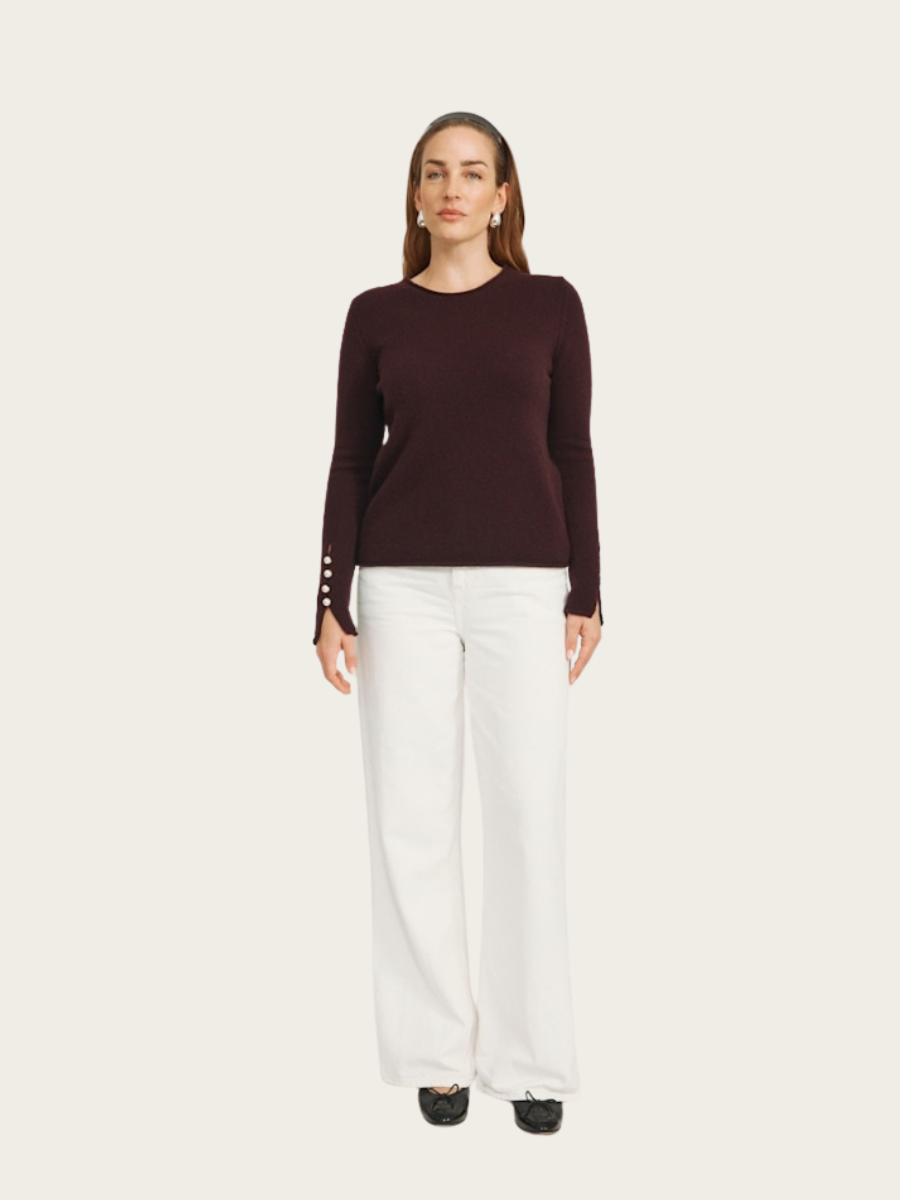 ABBELONE SIGNATURE BLOUSE, DARK PLUM
