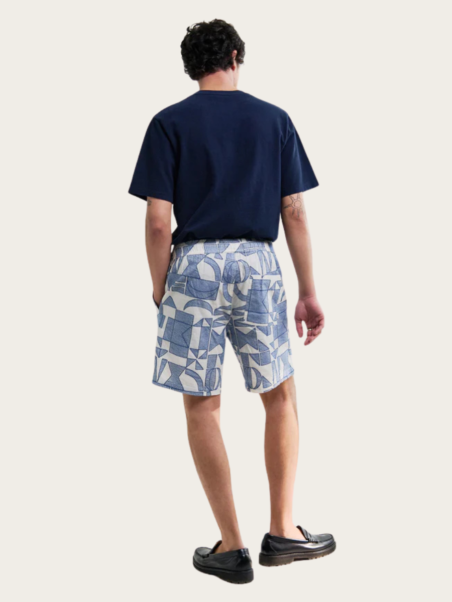 KURT SHORTS, ECRU/BLUE