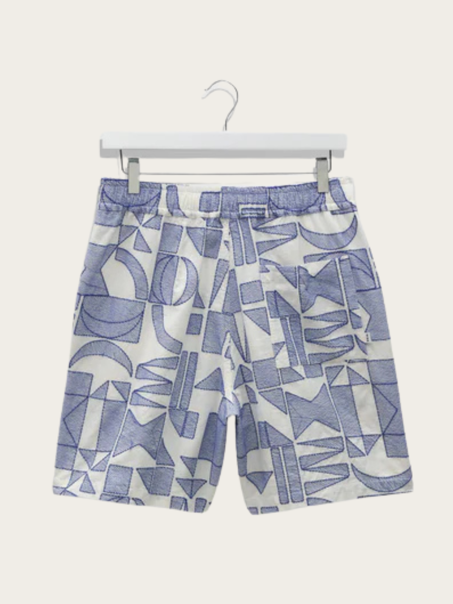 KURT SHORTS, ECRU/BLUE