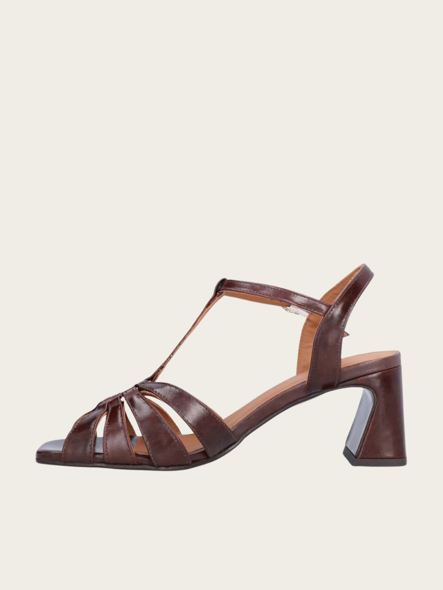 T.MORO SANDALS W/HEEL, ESPRESSO BROWN