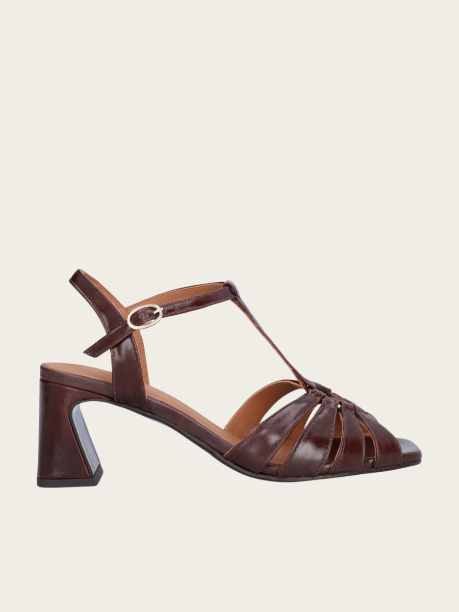 T.MORO SANDALS W/HEEL, ESPRESSO BROWN