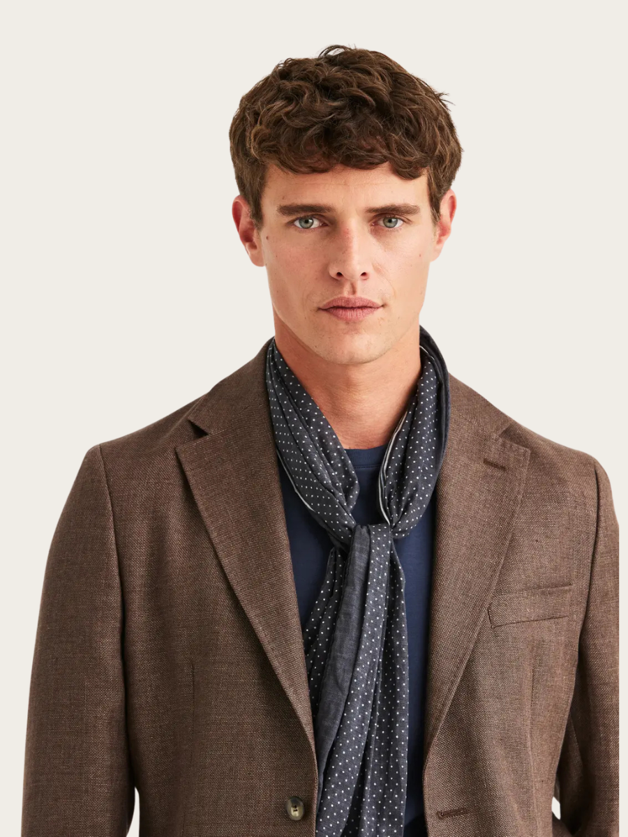 LINEN WOOL HOPSACK BLAZER, BROWN