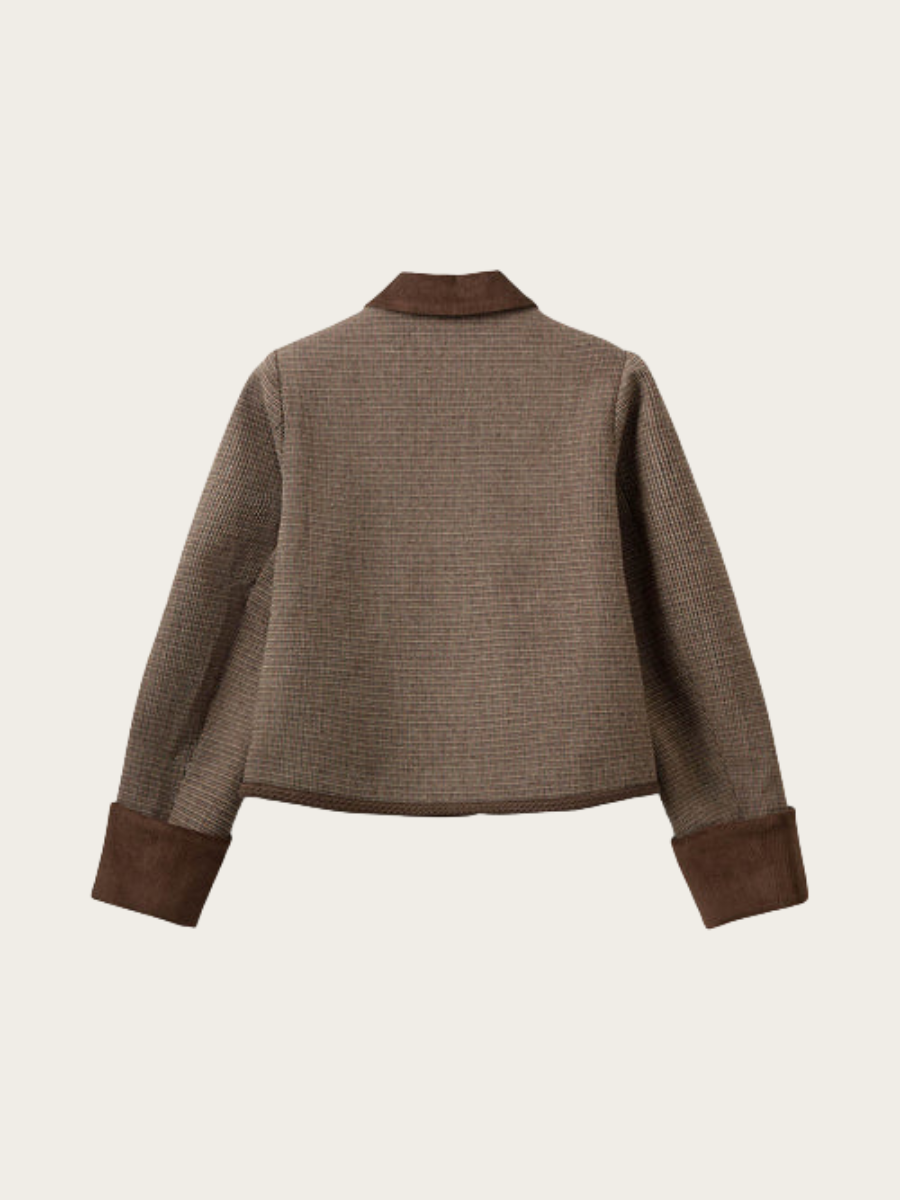 KAMIKKA SHORT JACKET, BROWN CHECK
