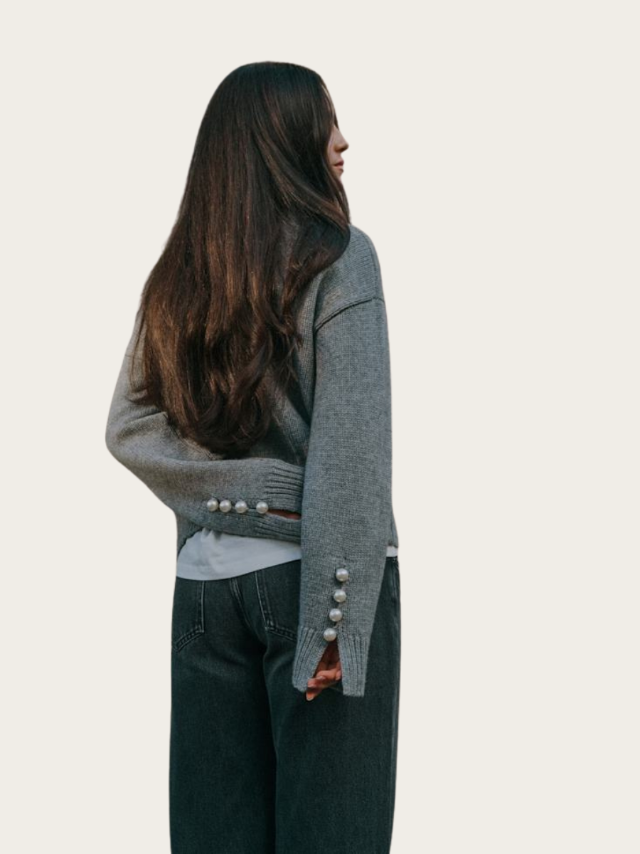 ABBELONE CHUNKY SWEATER, GREY