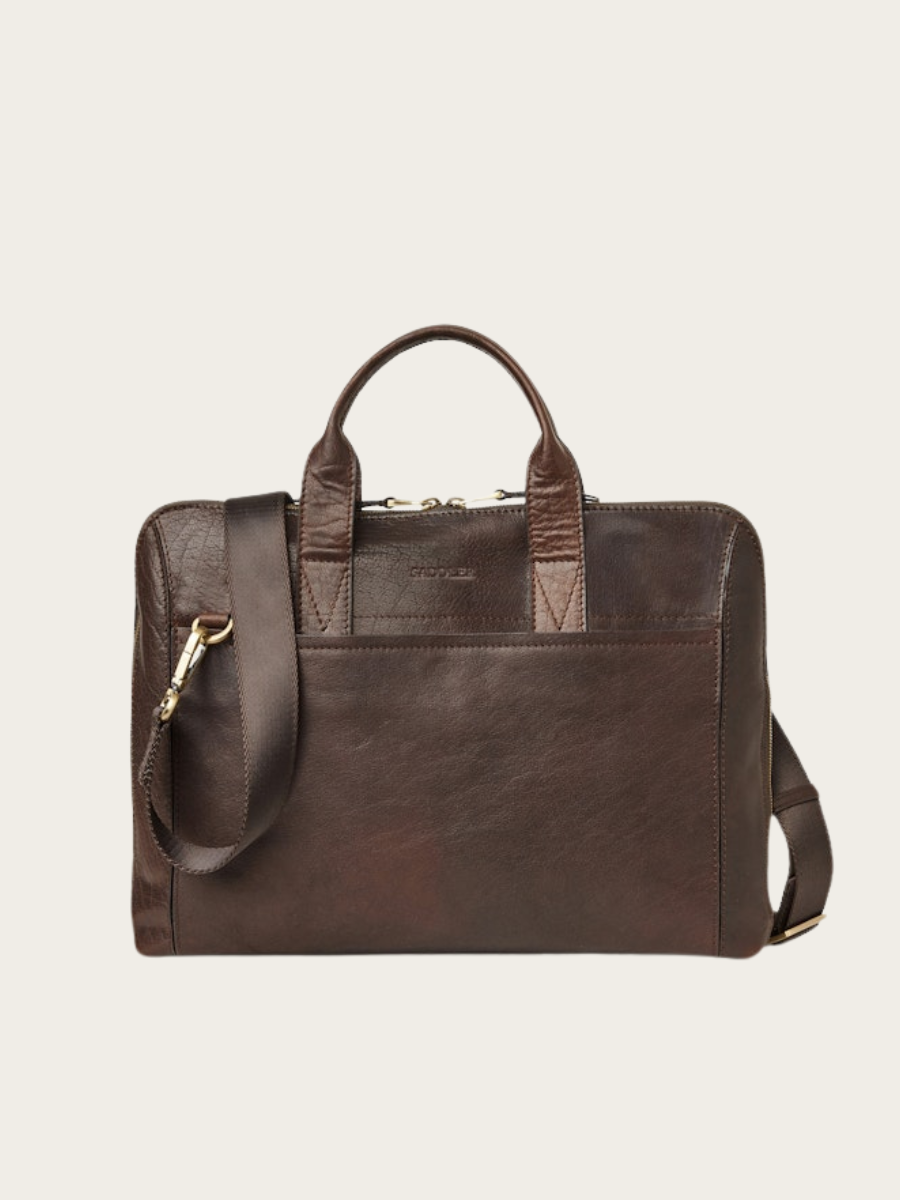 GUSTAV LAPTOP BAG, DARK BROWN