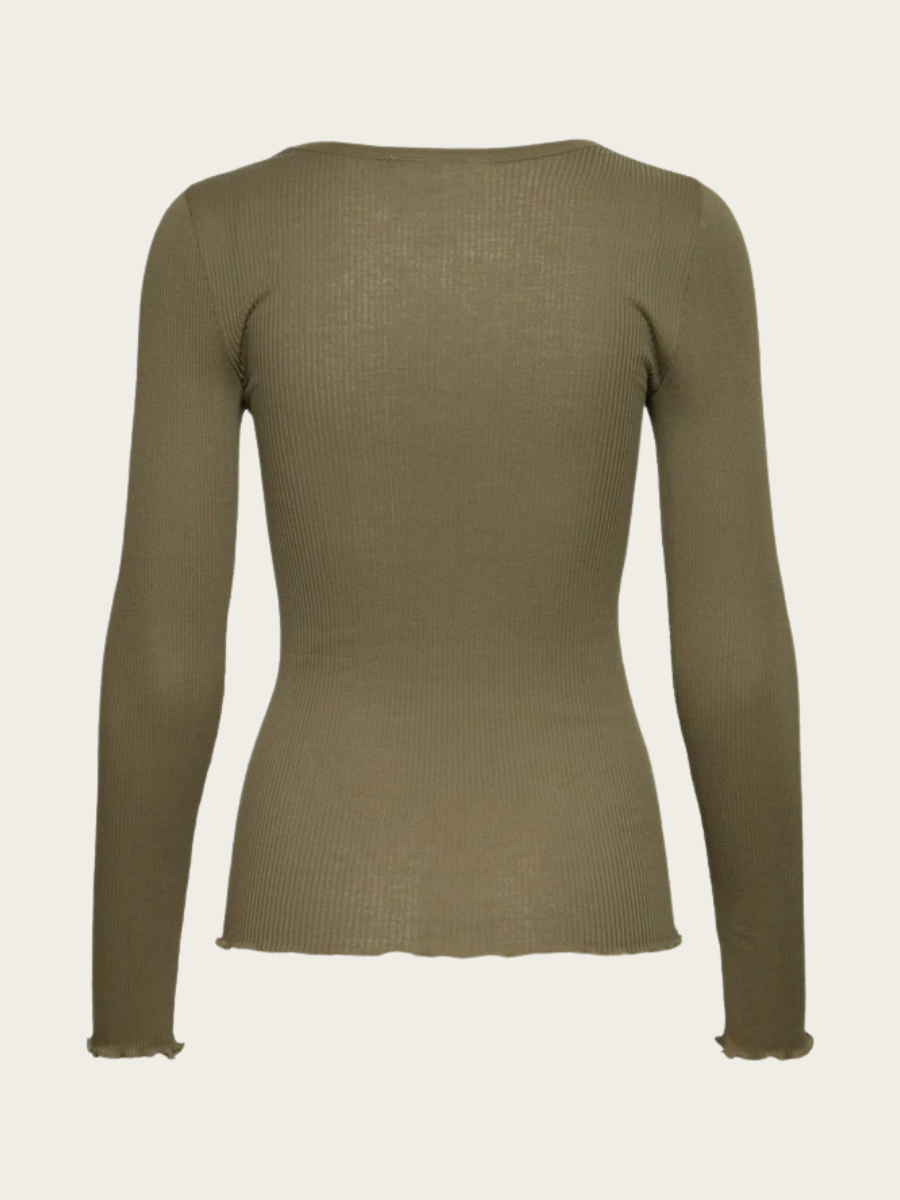 BALTA MODAL LS PLACKET T-SHIRT, DUSK GREEN