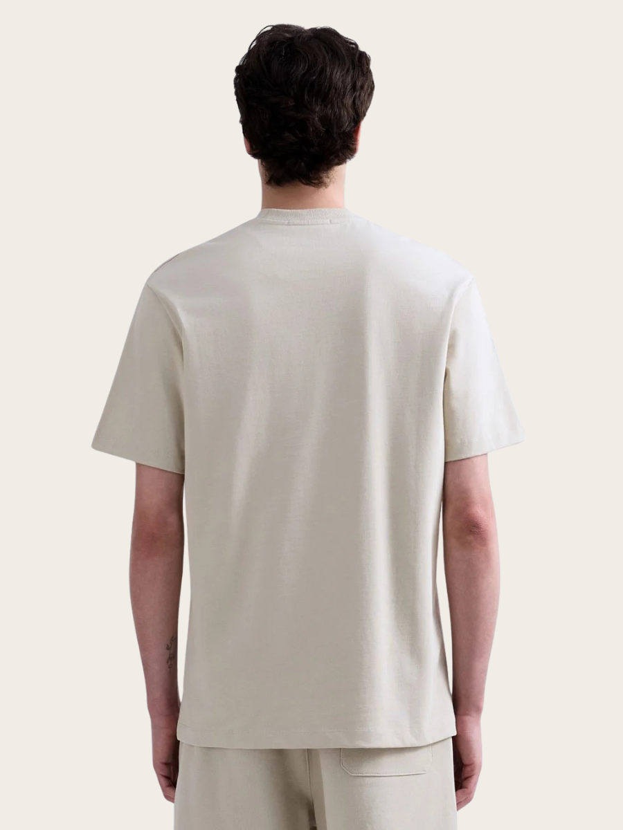 COTTON T-SHIRT W/LETTERING, SAND