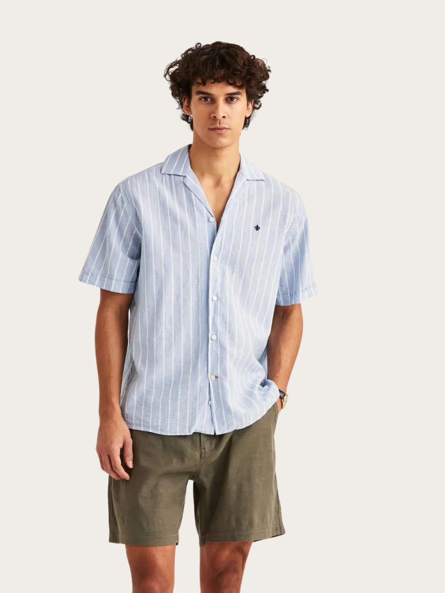 RESORT LINEN SS SHIRT, LIGHT BLUE