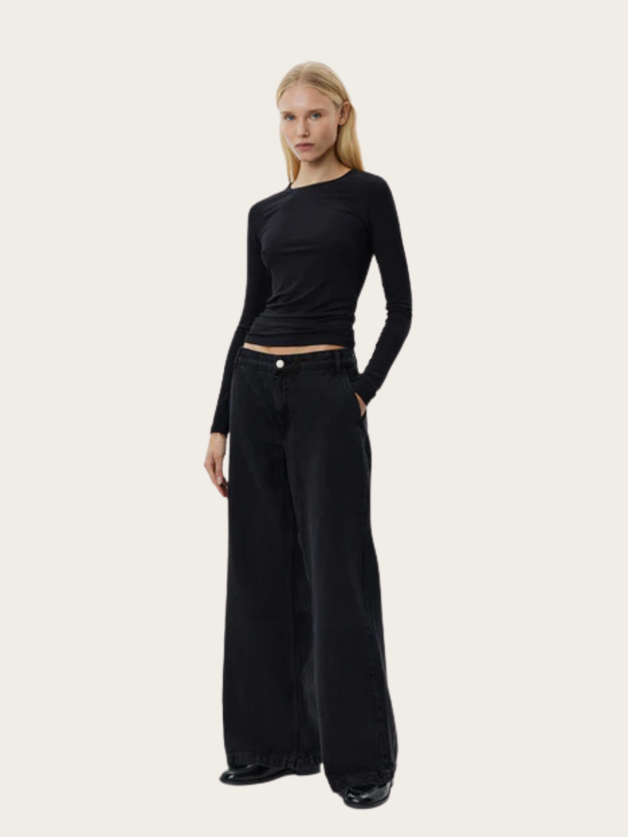 PETRICIA LS T-SHIRT, BLACK