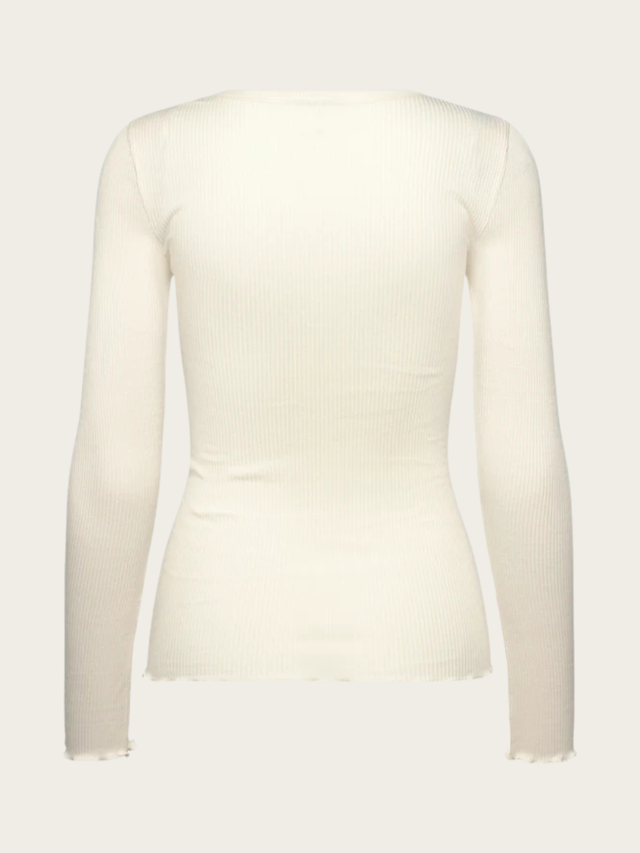 BALTA MODAL LS PLACKET T-SHIRT, IVORY
