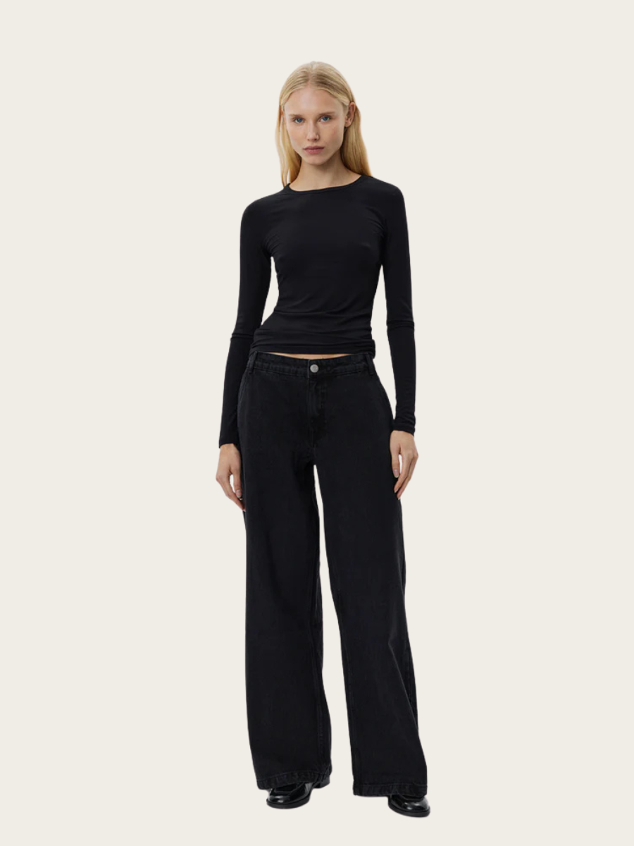 PETRICIA LS T-SHIRT, BLACK