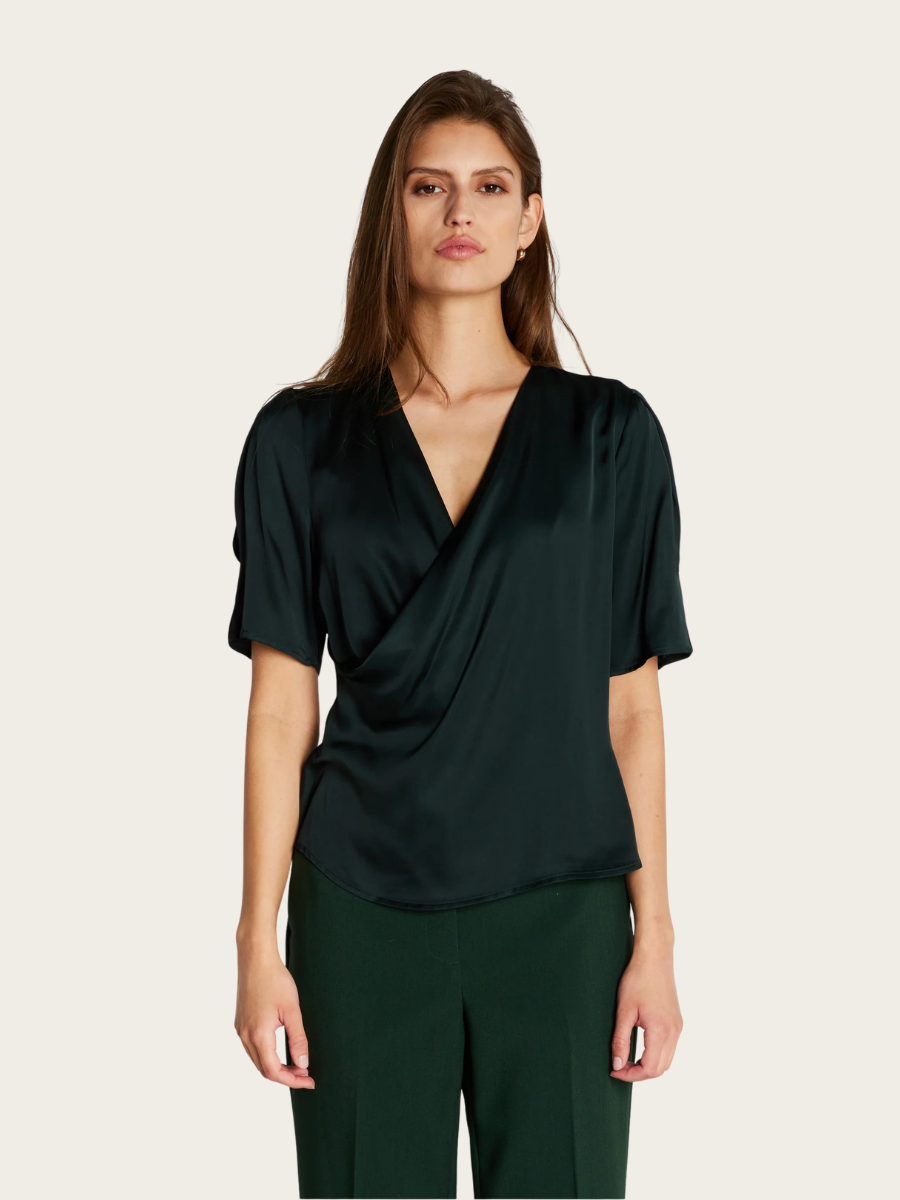 WECKIA NEEMAS BLOUSE, DARK GREEN