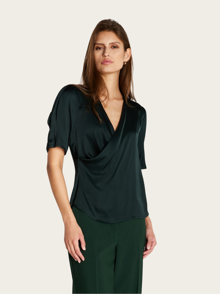 WECKIA NEEMAS BLOUSE, DARK GREEN