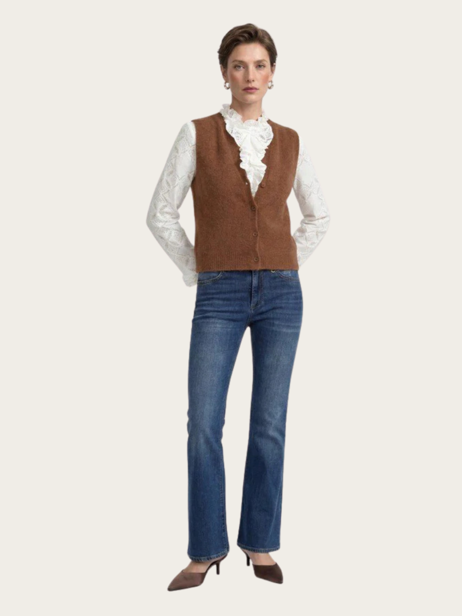 COZY CREW KNITTED VEST, HAZEL