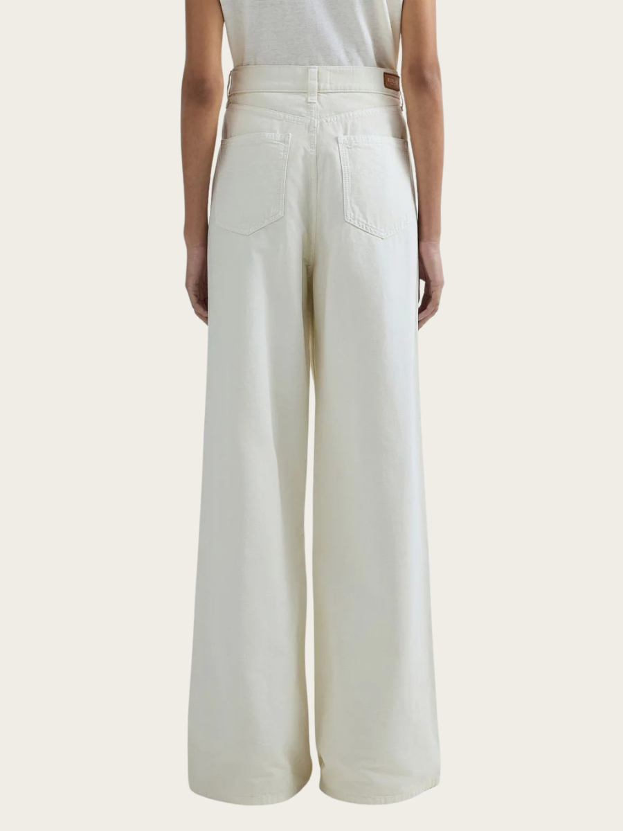 COTTON WIDE FIT JEANS, CHALK