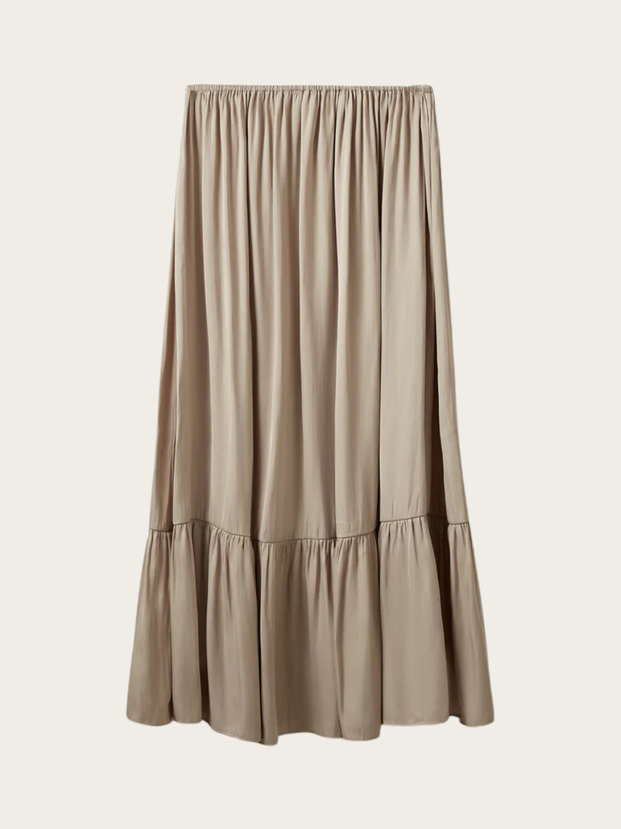 MILIA MAXI SKIRT, FEATHER GRAY