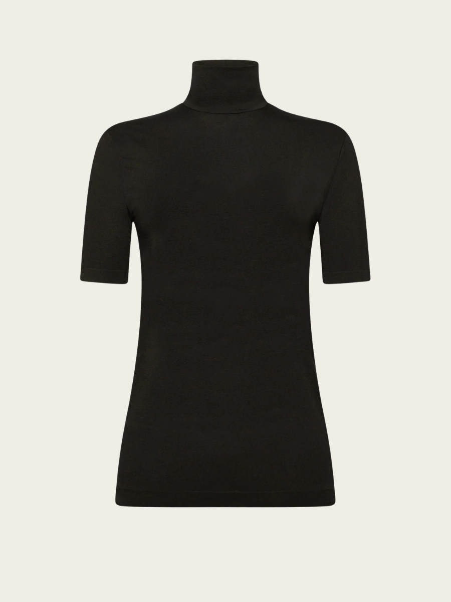 AURORA TOP SHORT SLEEVES, BLACK