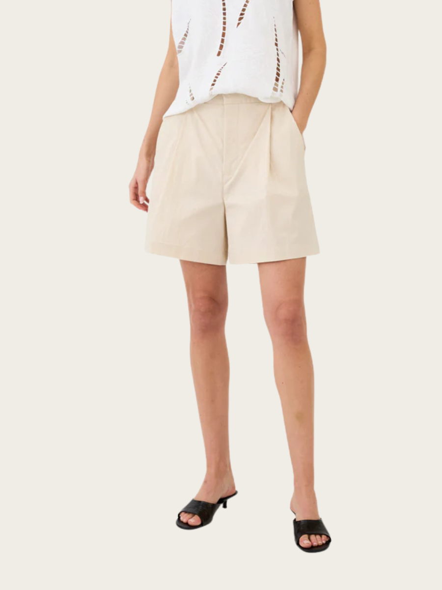 ALLIE FRENCH SHORTS, OYSTER WHITE