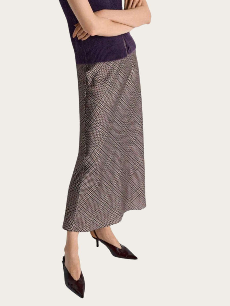 PRINTED SATIN SKIRT, HAZEL