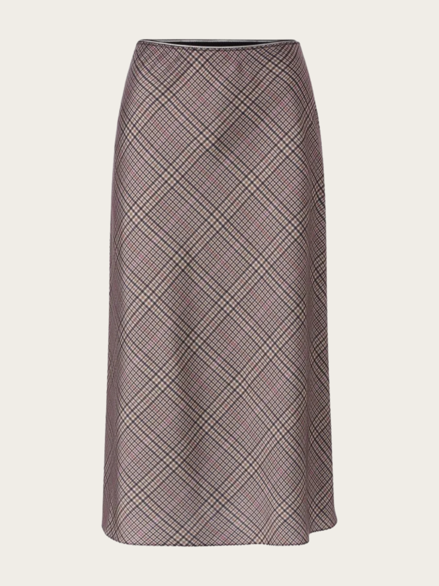 PRINTED SATIN SKIRT, HAZEL