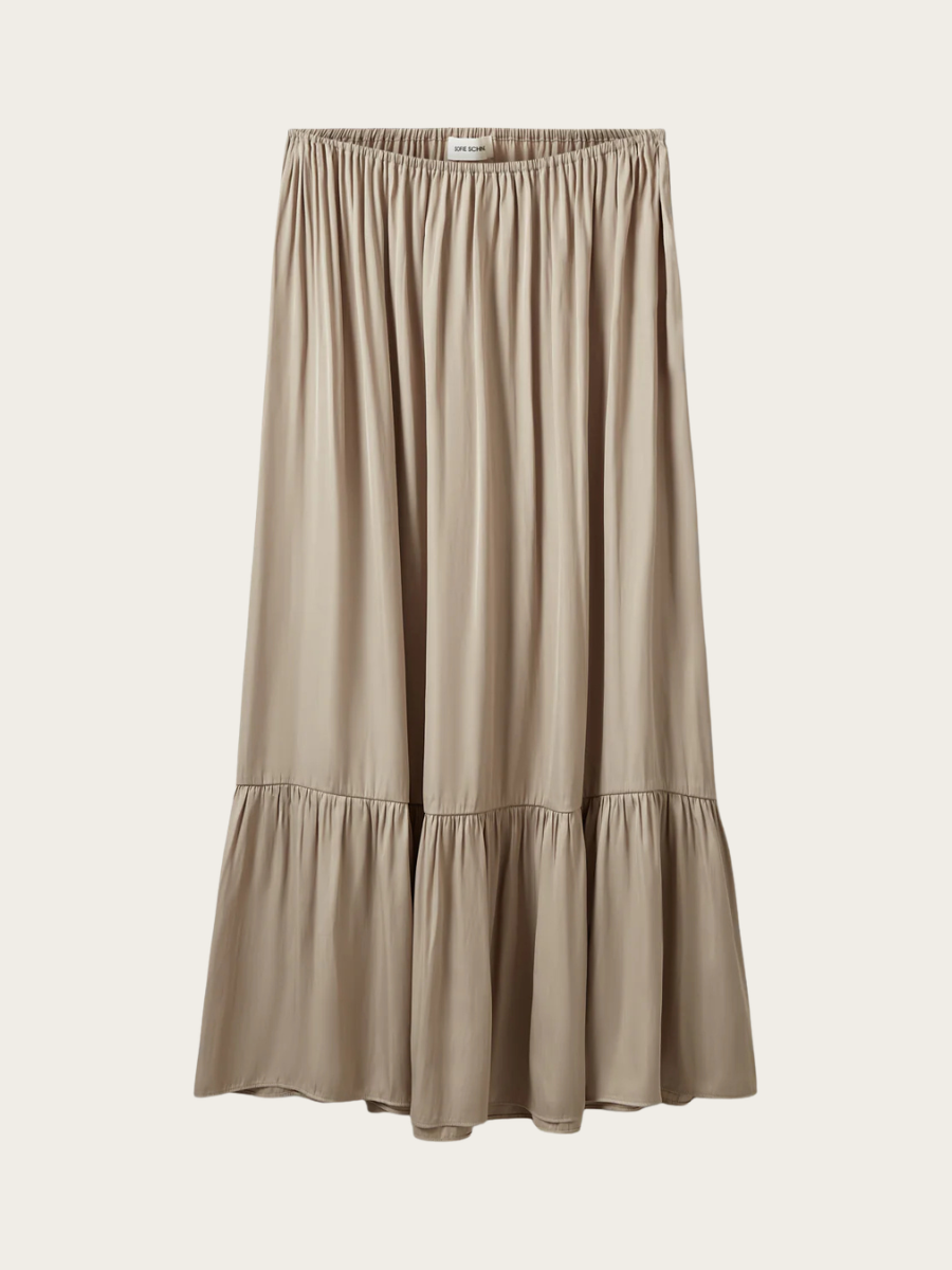 MILIA MAXI SKIRT, FEATHER GRAY