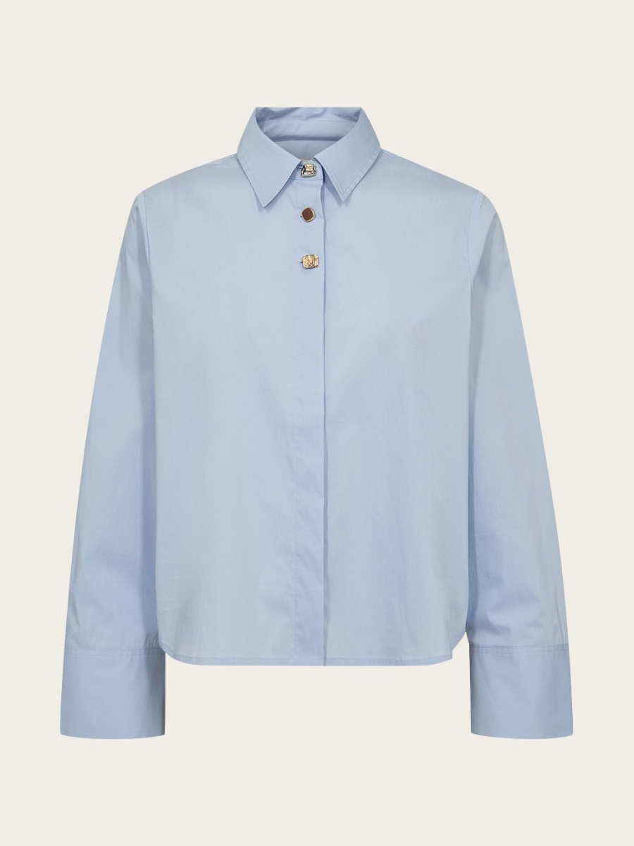 NYLA POPLIN DECO SHIRT, AIR BLUE