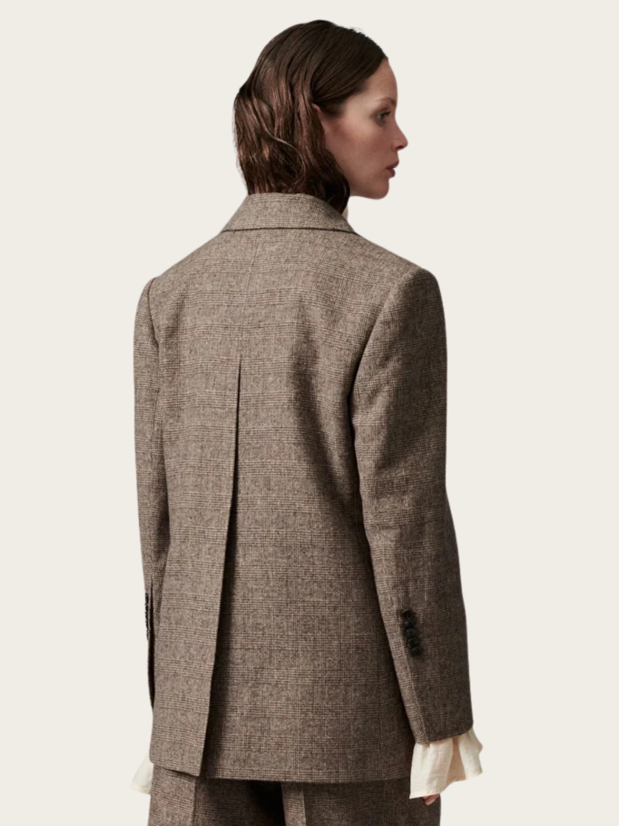 WALES TARTAN BLAZER, BROWN CHECK