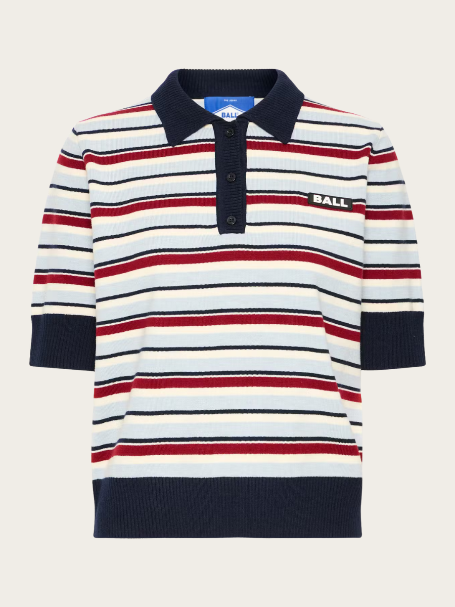 BAMARIETTA KNIT POLO, CELESTIAL BLUE